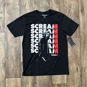 Scream Graphic Tee Shirt Size M Black